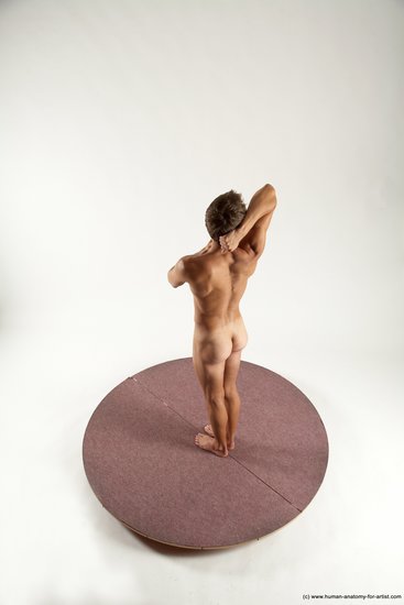 Nude Man White Standing poses - ALL Athletic Short Brown Standing poses - simple Multi angles poses Realistic