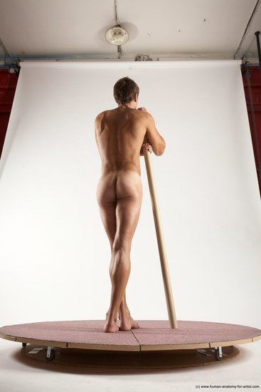 Nude Man White Standing poses - ALL Athletic Short Brown Standing poses - simple Multi angles poses Realistic