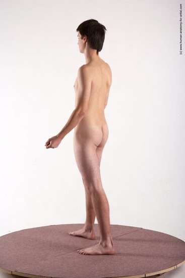 Nude Man White Standing poses - ALL Slim Short Brown Standing poses - simple Realistic