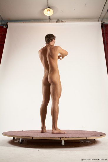 Nude Man White Standing poses - ALL Athletic Short Brown Standing poses - simple Multi angles poses Realistic