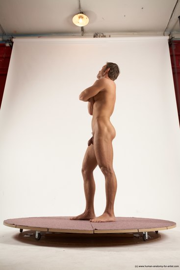 Nude Man White Standing poses - ALL Athletic Short Brown Standing poses - simple Multi angles poses Realistic