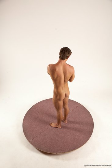 Nude Man White Standing poses - ALL Athletic Short Brown Standing poses - simple Multi angles poses Realistic