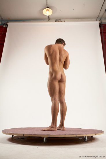 Nude Man White Standing poses - ALL Athletic Short Brown Standing poses - simple Multi angles poses Realistic