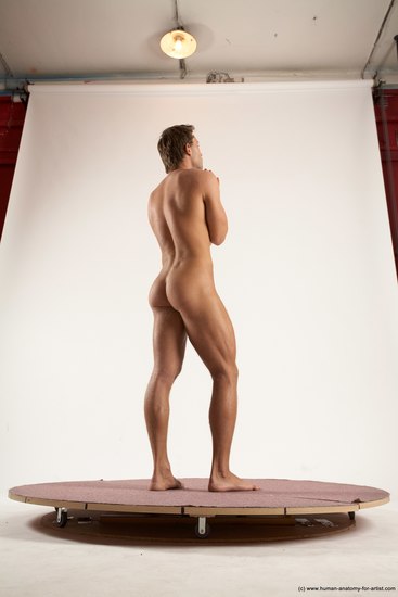 Nude Man White Standing poses - ALL Athletic Short Brown Standing poses - simple Multi angles poses Realistic