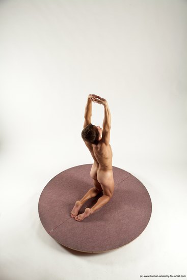 Nude Man White Kneeling poses - ALL Athletic Short Brown Kneeling poses - on both knees Multi angles poses Realistic