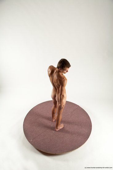 Nude Man White Standing poses - ALL Athletic Short Brown Standing poses - simple Multi angles poses Realistic