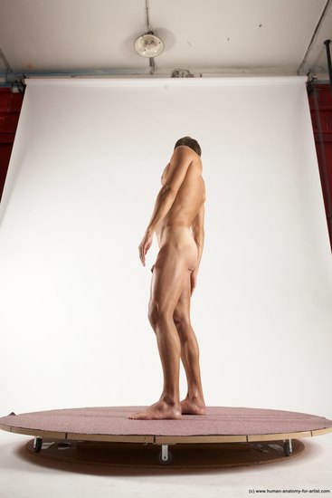 Nude Man White Standing poses - ALL Athletic Short Brown Standing poses - simple Multi angles poses Realistic