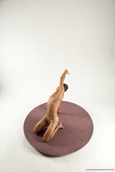 Nude Man White Athletic Short Brown Sitting poses - ALL Multi angles poses Realistic