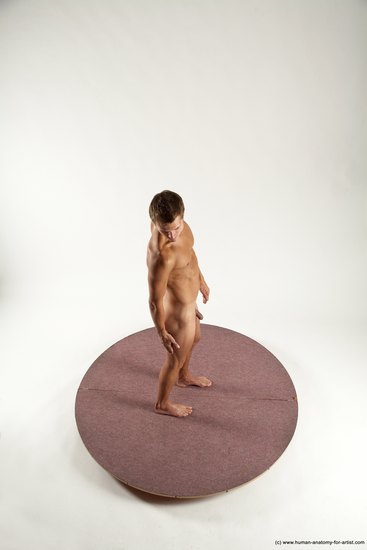 Nude Man White Standing poses - ALL Athletic Short Brown Standing poses - simple Multi angles poses Realistic