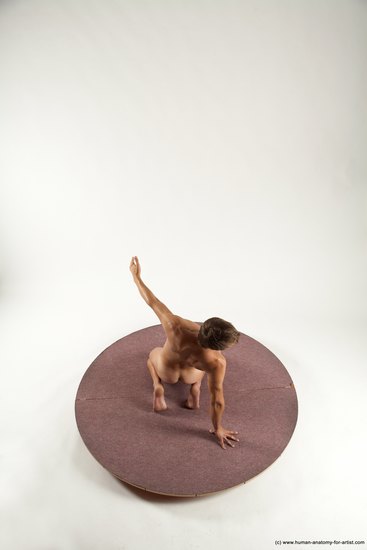 Nude Man White Athletic Short Brown Sitting poses - ALL Sitting poses - on knees Multi angles poses Realistic