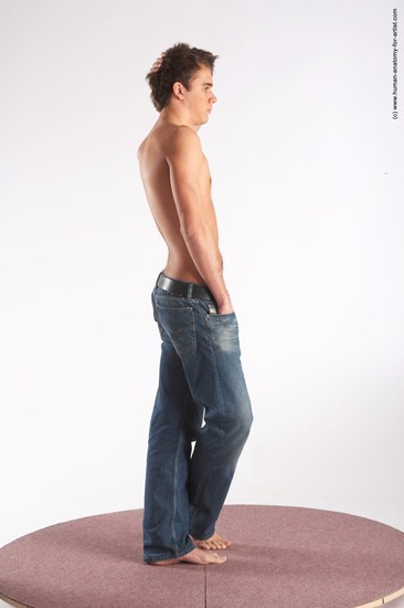 Casual Man White Standing poses - ALL Slim Short Brown Standing poses - simple Academic