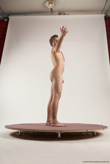 Nude Man White Standing poses - ALL Slim Short Brown Standing poses - simple Multi angles poses Realistic