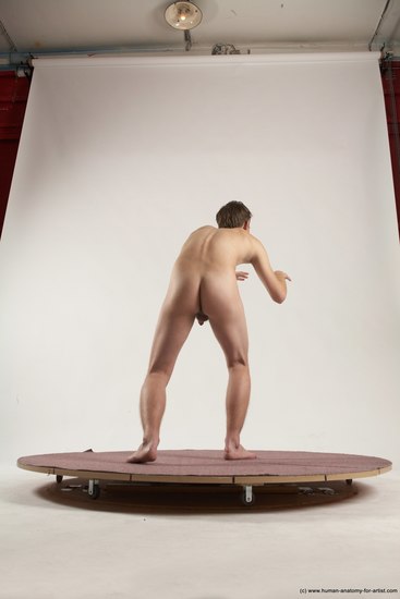 Nude Man White Standing poses - ALL Slim Short Brown Standing poses - simple Multi angles poses Realistic