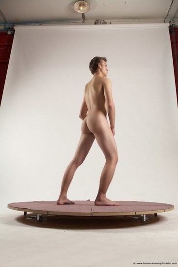 Nude Man White Standing poses - ALL Slim Short Brown Standing poses - simple Multi angles poses Realistic