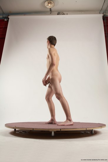 Nude Man White Standing poses - ALL Slim Short Brown Standing poses - simple Multi angles poses Realistic