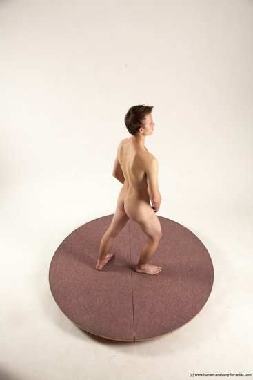 Nude Man White Standing poses - ALL Slim Short Brown Standing poses - simple Multi angles poses Realistic