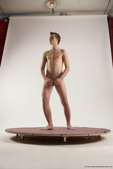 Nude Man White Standing poses - ALL Slim Short Brown Standing poses - simple Multi angles poses Realistic