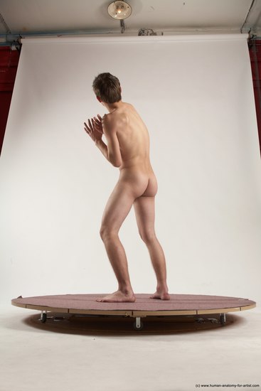 Nude Man White Standing poses - ALL Slim Short Brown Standing poses - simple Multi angles poses Realistic