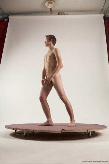 Nude Man White Standing poses - ALL Slim Short Brown Standing poses - simple Multi angles poses Realistic