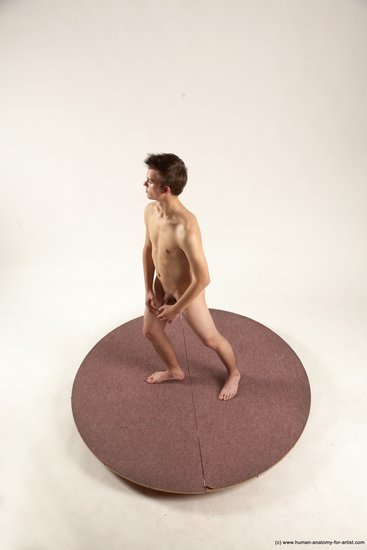 Nude Man White Standing poses - ALL Slim Short Brown Standing poses - simple Multi angles poses Realistic