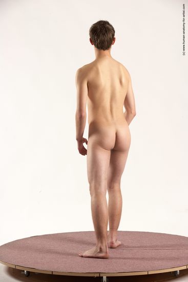 Nude Man White Standing poses - ALL Slim Short Brown Standing poses - simple Multi angles poses Realistic