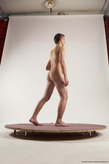 Nude Man White Standing poses - ALL Slim Short Brown Standing poses - simple Multi angles poses Realistic