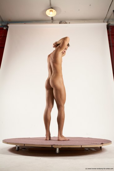 Nude Man White Standing poses - ALL Athletic Short Brown Standing poses - simple Multi angles poses Realistic