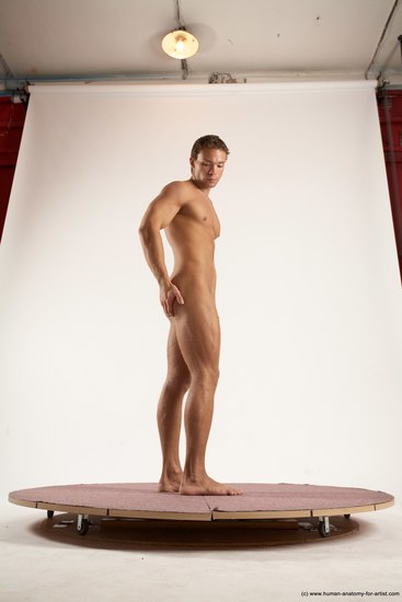 Nude Man White Standing poses - ALL Athletic Short Brown Standing poses - simple Multi angles poses Realistic