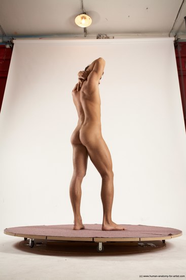 Nude Man White Standing poses - ALL Athletic Short Brown Standing poses - simple Multi angles poses Realistic