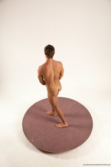 Nude Man White Standing poses - ALL Athletic Short Brown Standing poses - simple Multi angles poses Realistic