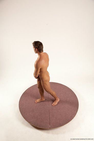 Nude Man White Standing poses - ALL Athletic Short Brown Standing poses - simple Multi angles poses Realistic