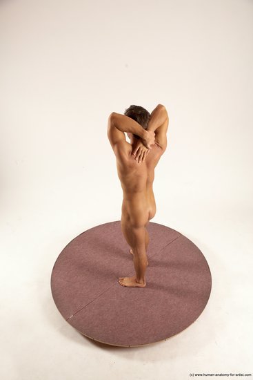 Nude Man White Standing poses - ALL Athletic Short Brown Standing poses - simple Multi angles poses Realistic