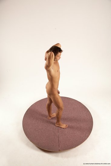 Nude Man White Standing poses - ALL Athletic Short Brown Standing poses - simple Multi angles poses Realistic