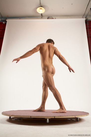 Nude Man White Standing poses - ALL Athletic Short Brown Standing poses - simple Multi angles poses Realistic