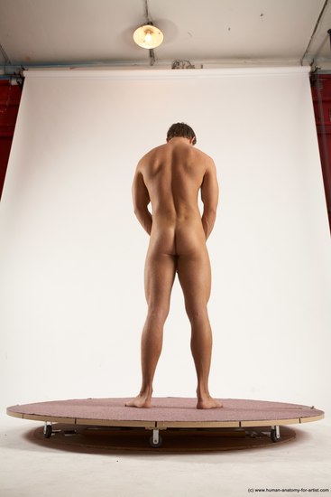 Nude Man White Standing poses - ALL Athletic Short Brown Standing poses - simple Multi angles poses Realistic