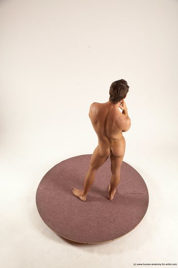 Nude Man White Standing poses - ALL Athletic Short Brown Standing poses - simple Multi angles poses Realistic