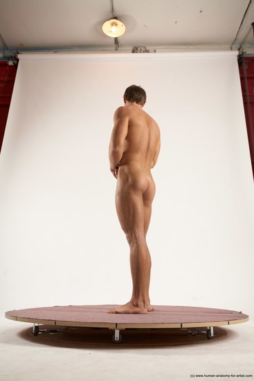 Nude Man White Standing poses - ALL Athletic Short Brown Standing poses - simple Multi angles poses Realistic