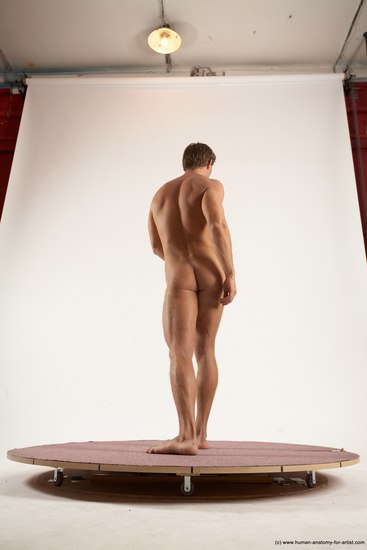 Nude Man White Standing poses - ALL Athletic Short Brown Standing poses - simple Multi angles poses Realistic