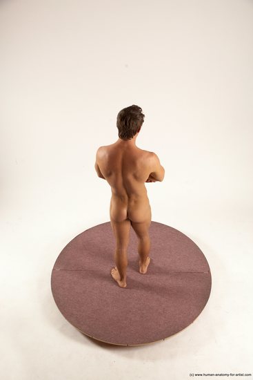 Nude Man White Standing poses - ALL Athletic Short Brown Standing poses - simple Multi angles poses Realistic