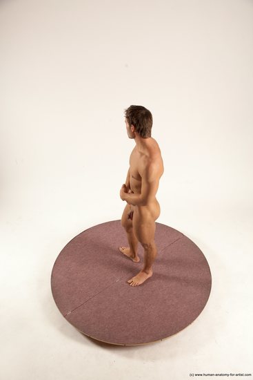 Nude Man White Standing poses - ALL Athletic Short Brown Standing poses - simple Multi angles poses Realistic