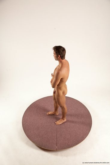 Nude Man White Standing poses - ALL Athletic Short Brown Standing poses - simple Multi angles poses Realistic