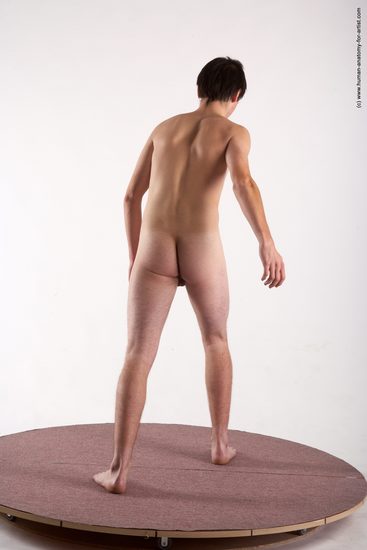 Nude Man White Standing poses - ALL Slim Short Brown Standing poses - simple Realistic