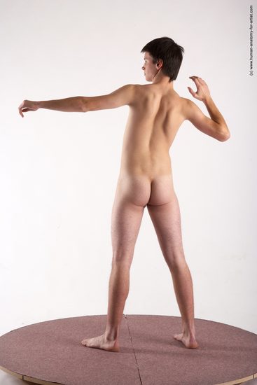 Nude Man White Standing poses - ALL Slim Short Brown Standing poses - simple Realistic