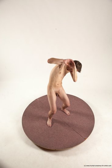 Nude Man White Standing poses - ALL Athletic Short Brown Standing poses - simple Multi angles poses Realistic