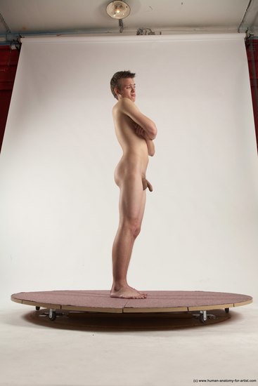 Nude Man White Standing poses - ALL Athletic Short Brown Standing poses - simple Multi angles poses Realistic