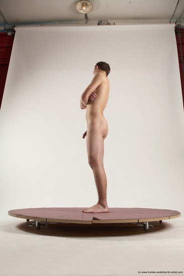 Nude Man White Standing poses - ALL Athletic Short Brown Standing poses - simple Multi angles poses Realistic