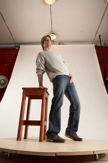 Casual Man White Standing poses - ALL Slim Short Brown Standing poses - simple Multi angles poses Academic