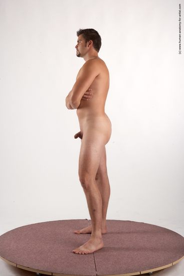 Nude Man White Standing poses - ALL Average Short Brown Standing poses - simple Realistic