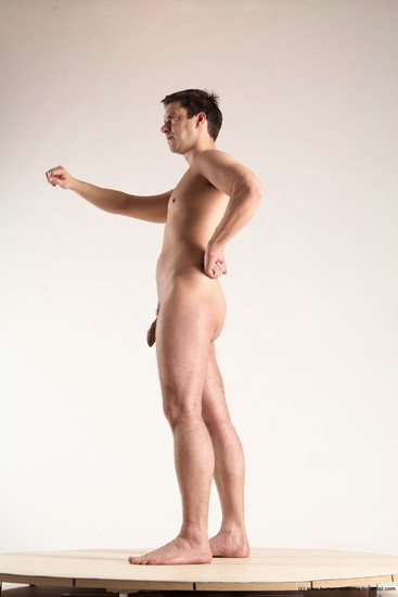 Nude Man White Standing poses - ALL Average Short Brown Standing poses - simple Multi angles poses Realistic