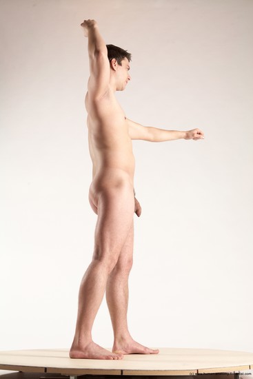 Nude Man White Standing poses - ALL Average Short Brown Standing poses - simple Multi angles poses Realistic